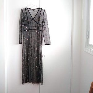 vintage y2k sheer mesh maxi long sleeve dress NWOT 🎈HOST PICK🎈